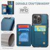 Vinich iPhone 16 Pro Max Flip Wallet Case Faux Leather Blue-4