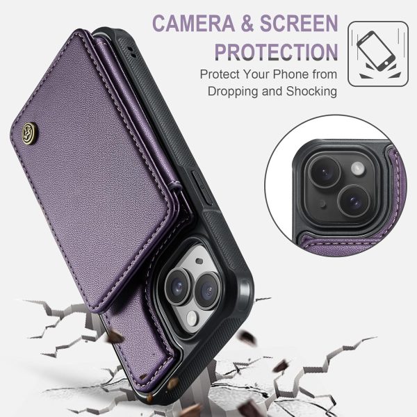 Vinich iPhone 14 Flip Wallet Case Faux Leather-5