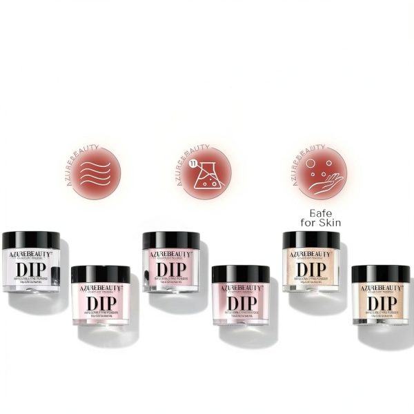 AzureBeauty Nude Pink Glitter Dip Powder Kit-6
