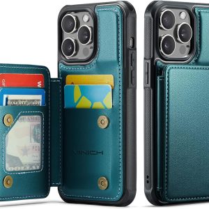 Vinich iPhone 13 Pro Max Flip Wallet Case Leather-0