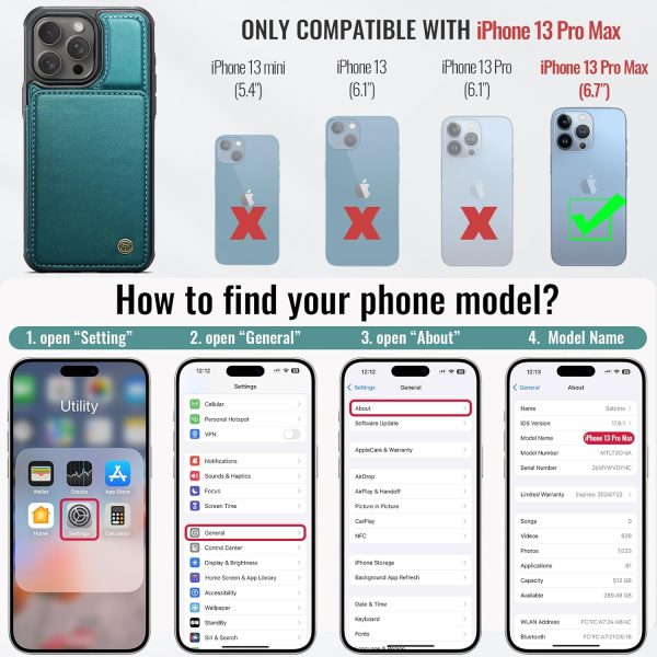 Vinich iPhone 13 Pro Max Flip Wallet Case Leather-1