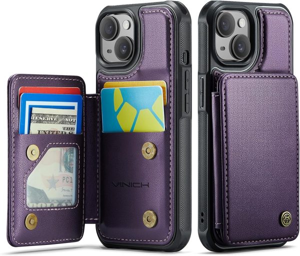 Vinich iPhone 14 Flip Wallet Case Faux Leather-0
