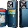 Vinich iPhone 16 Pro Max Flip Wallet Case Faux Leather Blue-0