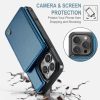 Vinich iPhone 16 Pro Max Flip Wallet Case Faux Leather Blue-5
