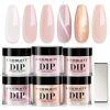 AzureBeauty Nude Pink Glitter Dip Powder Kit-7