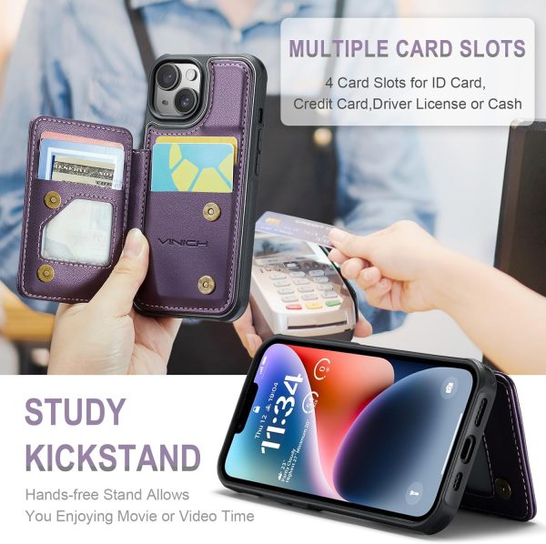 Vinich iPhone 14 Flip Wallet Case Faux Leather-3