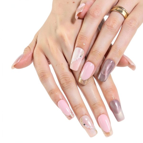 AzureBeauty Nude Pink Glitter Dip Powder Kit-3
