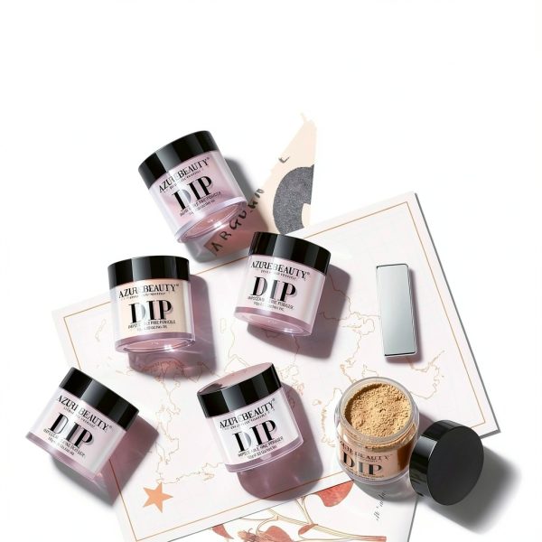 AzureBeauty Nude Pink Glitter Dip Powder Kit-5