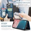 Vinich iPhone 16 Pro Max Flip Wallet Case Faux Leather Blue-3