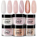 AzureBeauty Nude Pink Glitter Dip Powder Kit-0