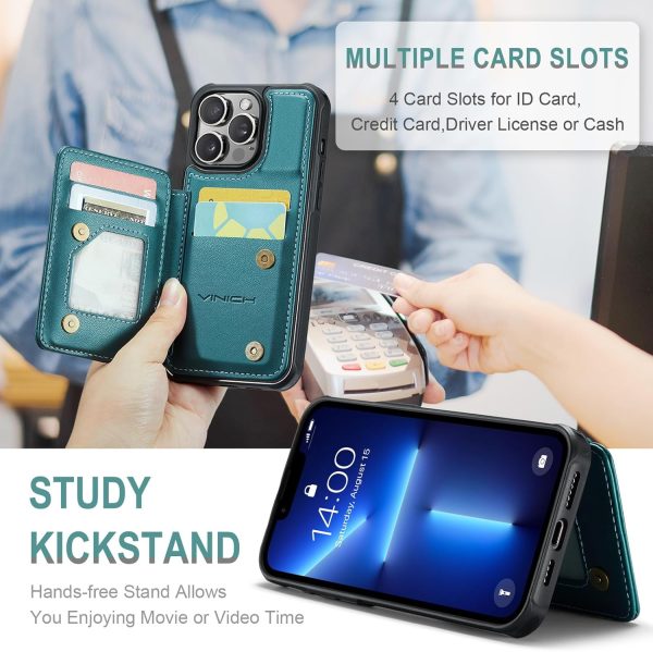 Vinich iPhone 13 Pro Max Flip Wallet Case Leather-3