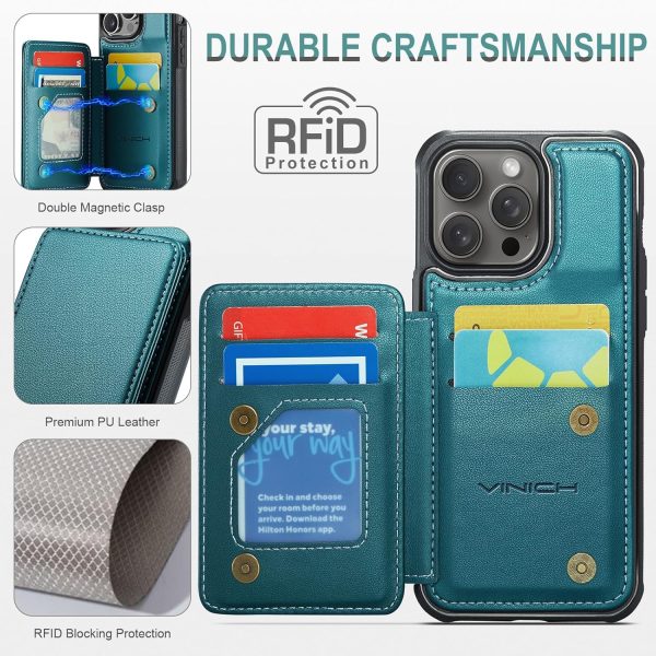 Vinich iPhone 13 Pro Max Flip Wallet Case Leather-4