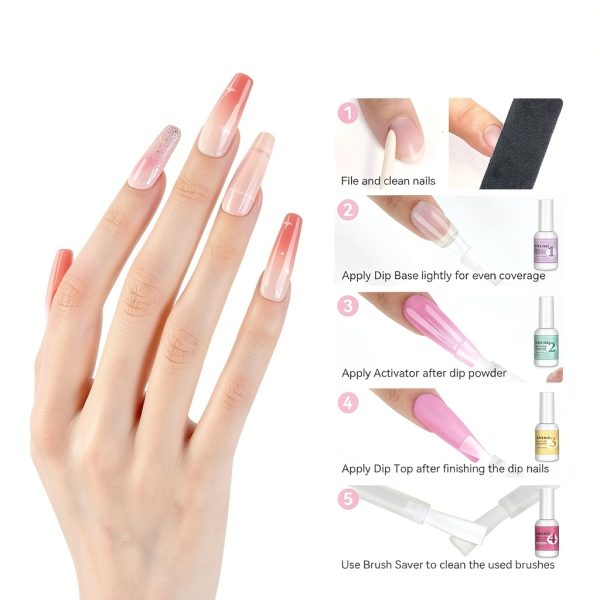 Dip Powder Liquid Set SAVILAND Beauty Nail Kit-5