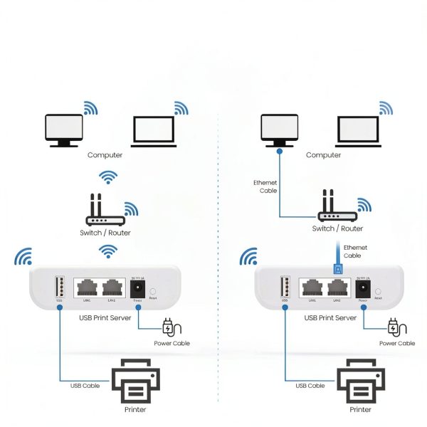 Xiiaozet Wireless Print Server for USB Printer-2