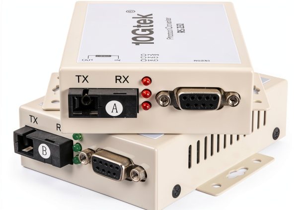 10Gtek RS-232 Fiber Converter 20km SC Single Mode-0