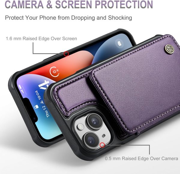 Vinich iPhone 14 Flip Wallet Case Faux Leather-2