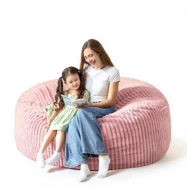 HABUTWAY Bean Bag Chair Soft Pink Adult Furniture-4
