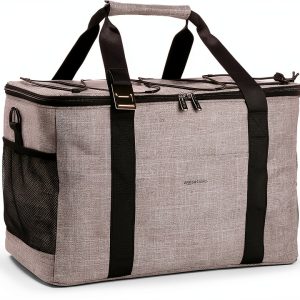 Amazon Basics Collapsible Insulated Cooler Bag Gray 40L 50 Can-0