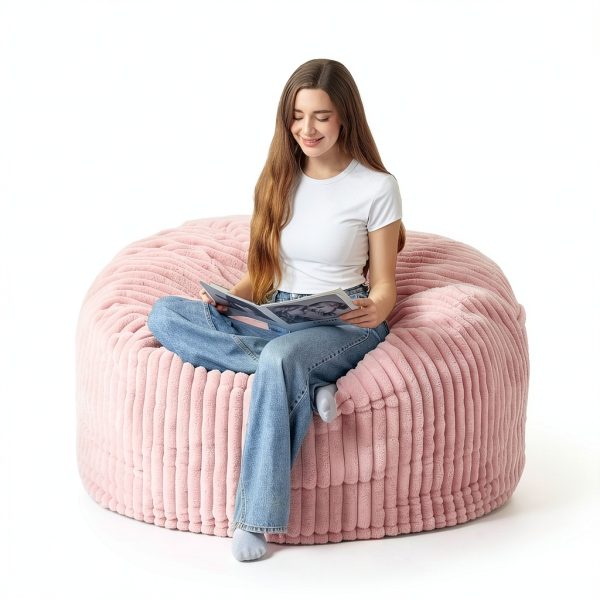HABUTWAY Bean Bag Chair Soft Pink Adult Furniture-0
