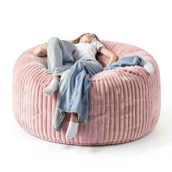 HABUTWAY Bean Bag Chair Soft Pink Adult Furniture-3