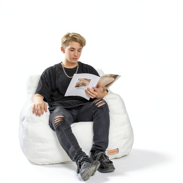 Cvortll Bean Bag Chair Faux Fur Memory Foam-2