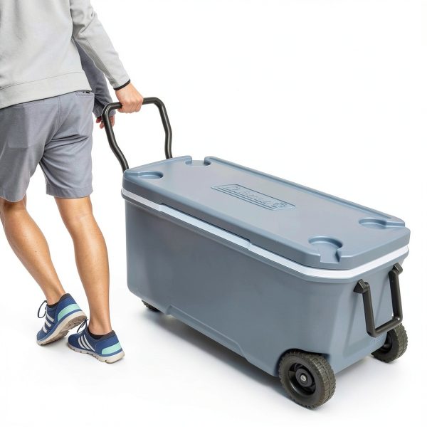 Coleman Wheeled Cooler Rock Grey 100qt Heavy Duty Wheels Insulated-5