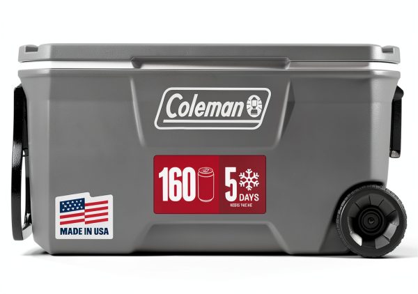 Coleman Wheeled Cooler Rock Grey 100qt Heavy Duty Wheels Insulated-0