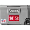 Coleman Wheeled Cooler Rock Grey 100qt Heavy Duty Wheels Insulated-1