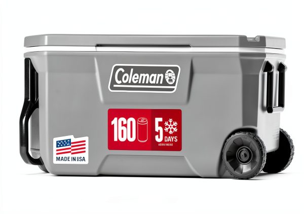 Coleman Wheeled Cooler Rock Grey 100qt Heavy Duty Wheels Insulated-1