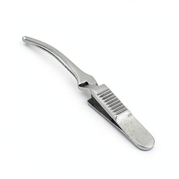 Micro Bulldog Clamp AAProTools Curved Tip Serrated Jaws 6.3cm Steel-1